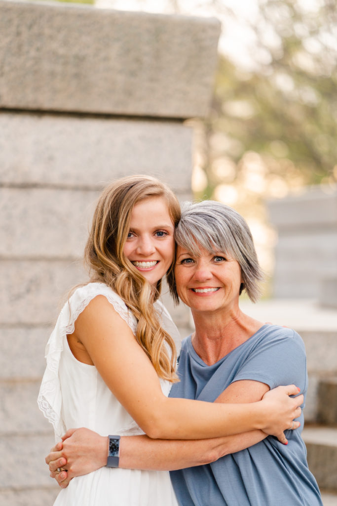 Mother and Daughter during senior photos. Photo of Dade County High School senior and mother during photoshoot with Lookout Mountain Photographer Kelley Hoagland