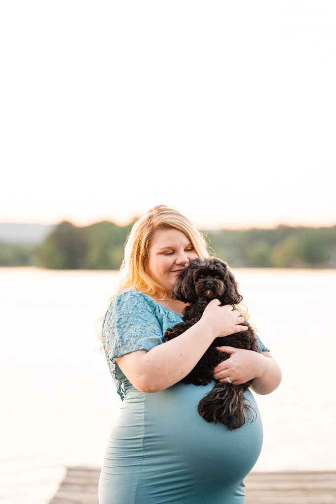 Chattanooga Maternity Photos - Mom to be with dog -Chester Frost Park Photo Session