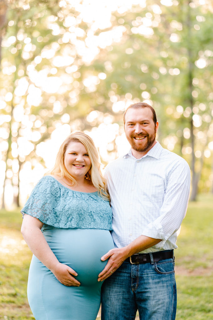 Chattanooga Maternity Photos - mother to Be -Chester Frost Park Photo Session- Pregnant couple posing - golden hour