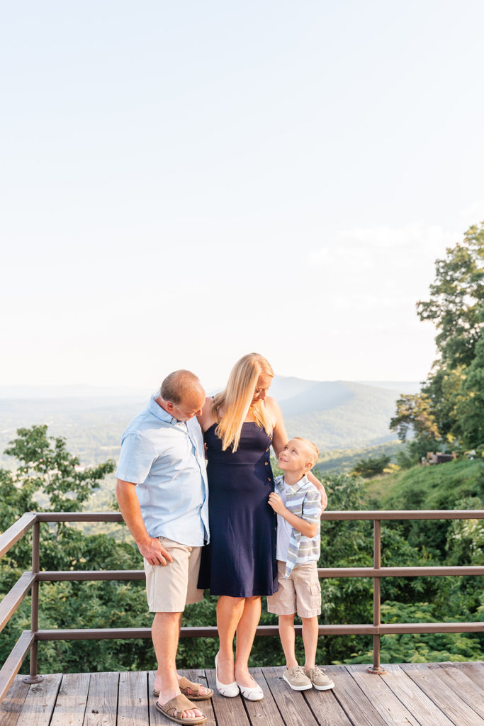 Lookout Mountain Retro Pad - Lookout Mountain Photographer - family of 3 posing