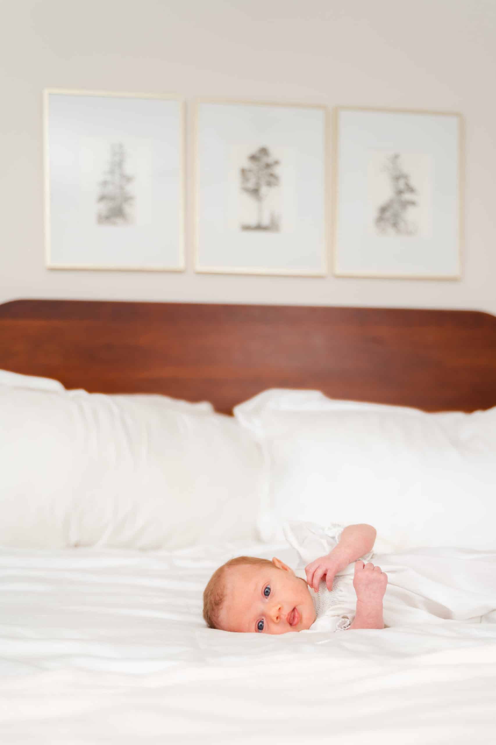  _ light and airy _newborn _ baby girl on bed