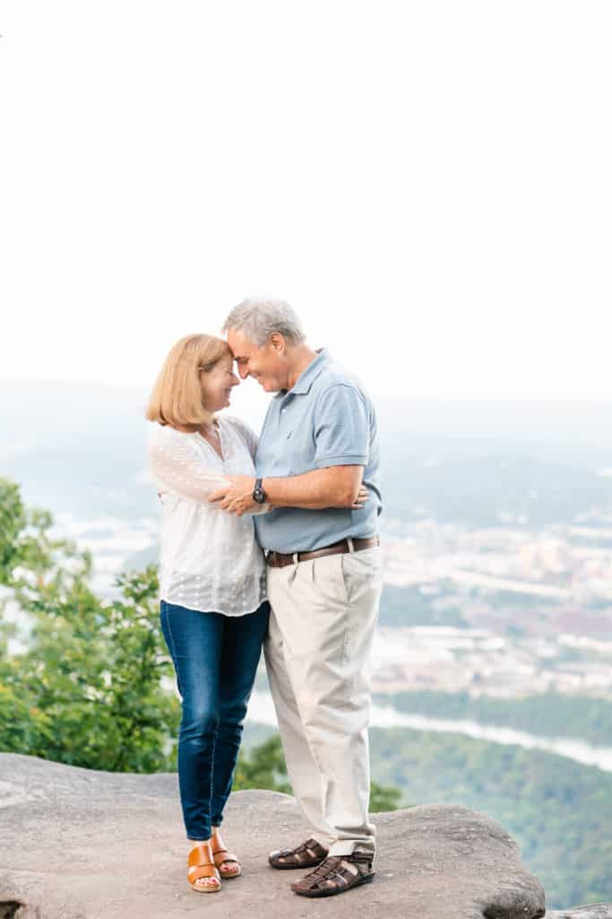 Couple posing at Point Park on Lookout Mountain