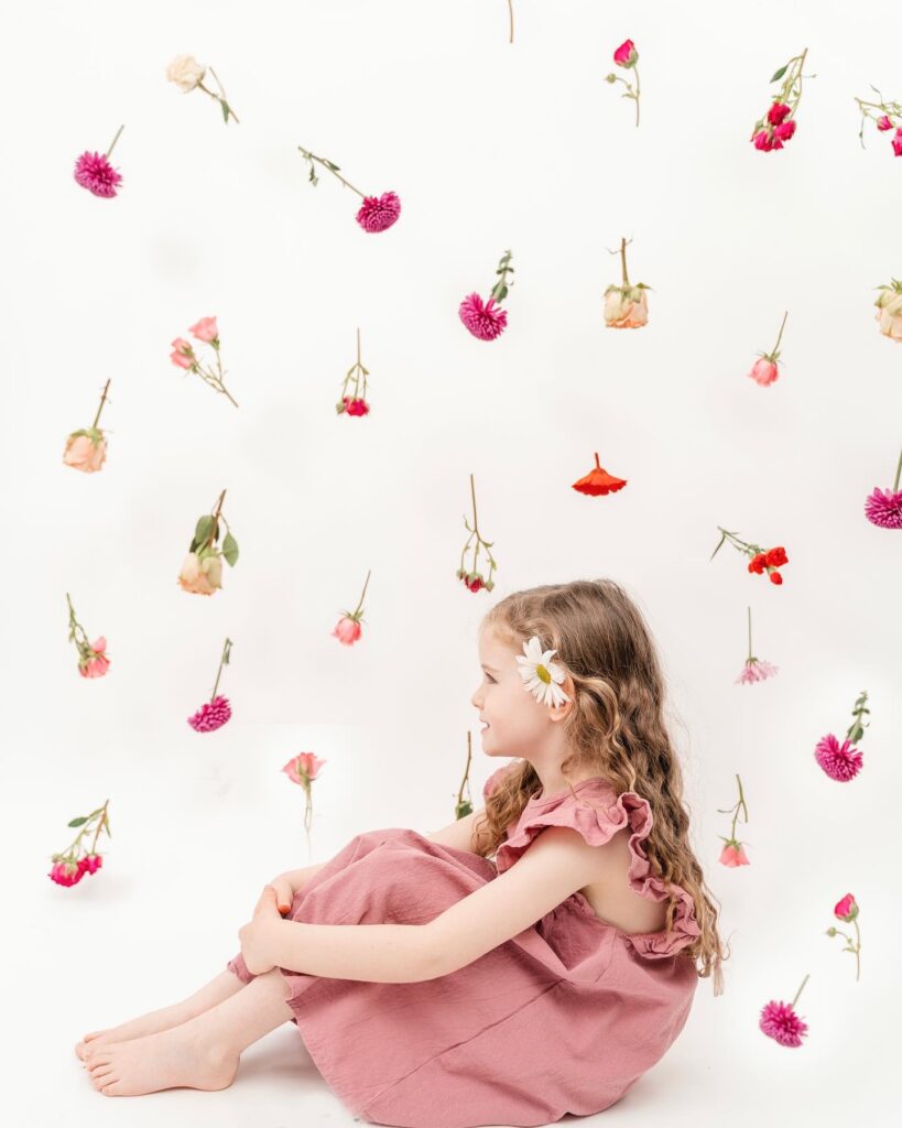 Suspended flower photoshoot