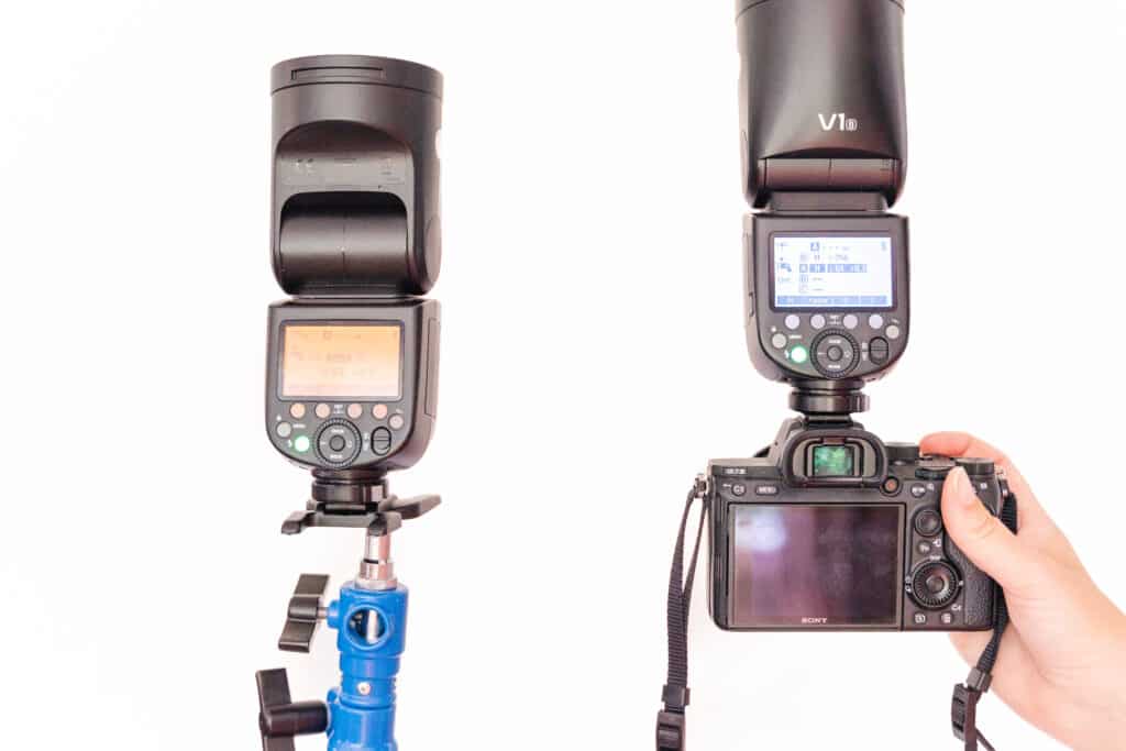 On Camera Flash used as tricker or Master/transmitter with second flash used as slave/receiver off camera flash.