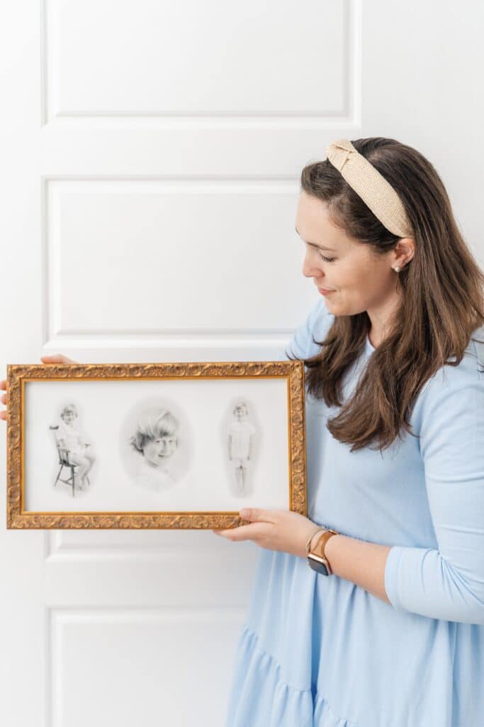 Composite wall art from black and white portrait session or heirloom photography with Chattanooga photographer Kelley Hoagland