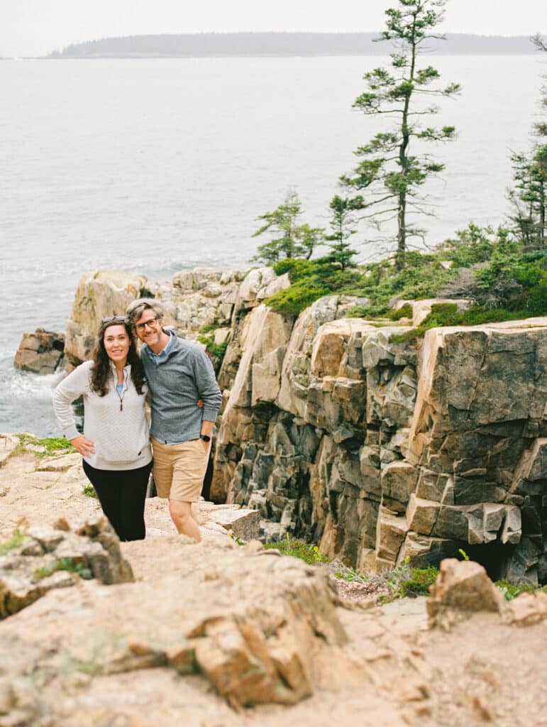 Husband and wife at Ravens Nest, Hidden Gem in Maine