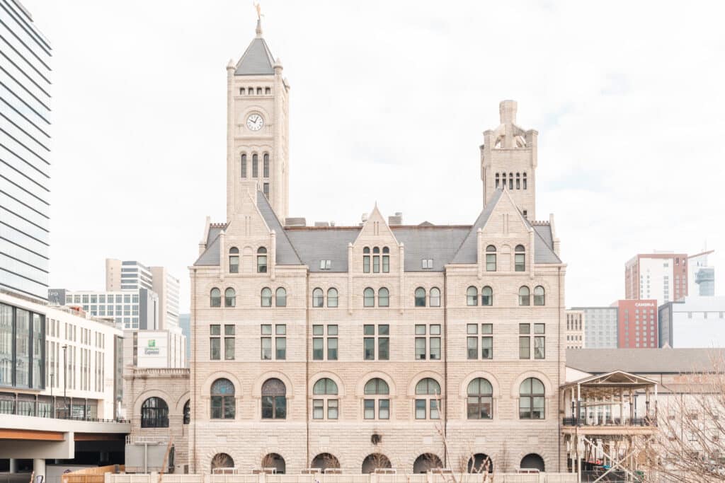 Exterior image of the Union Station Hotel in Nashville, TN taken by Kelley Hoagland Photography.